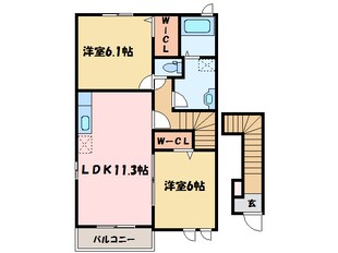 ヴィラフォンテーヌＣの物件間取画像